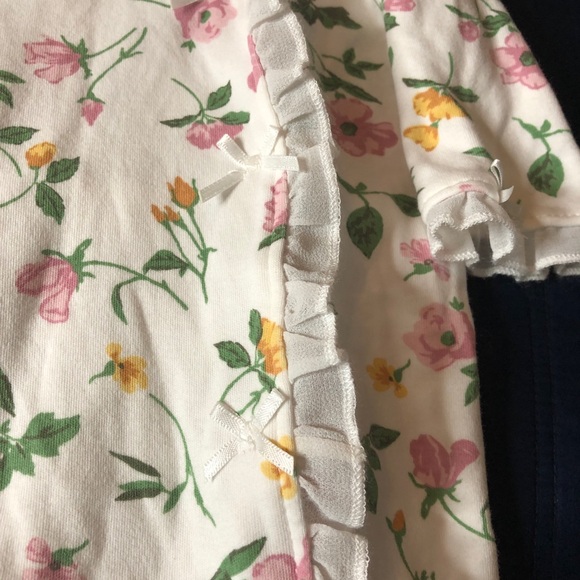 Gently Used Little Me Silver Label Baby Girl Floral Print Footie In Ivory Multi - Picture 7 of 13